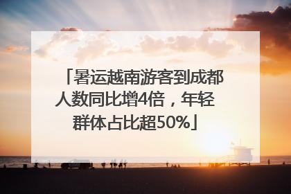 暑运越南游客到成都人数同比增4倍，年轻群体占比超50%