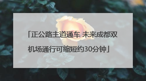 正公路主道通车 未来成都双机场通行可缩短约30分钟