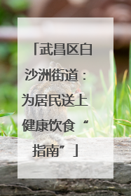 武昌区白沙洲街道：为居民送上健康饮食“指南”