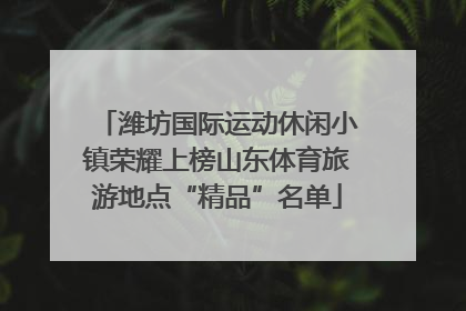 潍坊国际运动休闲小镇荣耀上榜山东体育旅游地点“精品”名单