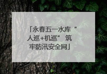 永春五一水库“人巡+机巡” 筑牢防汛安全网
