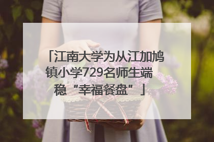 江南大学为从江加鸠镇小学729名师生端稳“幸福餐盘”