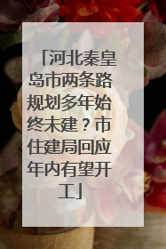 河北秦皇岛市两条路规划多年始终未建？市住建局回应年内有望开工