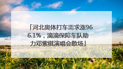 河北奥体打车需求涨966.1%，滴滴保障车队助力邓紫棋演唱会散场