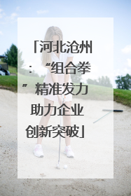 河北沧州：“组合拳”精准发力 助力企业创新突破