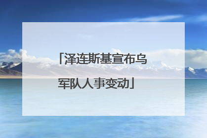 泽连斯基宣布乌军队人事变动