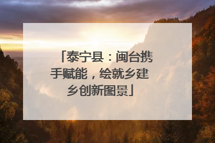 泰宁县：闽台携手赋能，绘就乡建乡创新图景