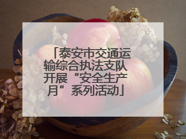 泰安市交通运输综合执法支队开展“安全生产月”系列活动