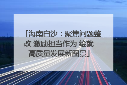 海南白沙：聚焦问题整改 激励担当作为 绘就高质量发展新图景