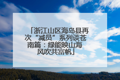 浙江山区海岛县再次“减员”系列谈苍南篇：绿能映山海 风吹共富帆