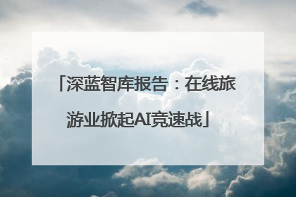 深蓝智库报告：在线旅游业掀起AI竞速战