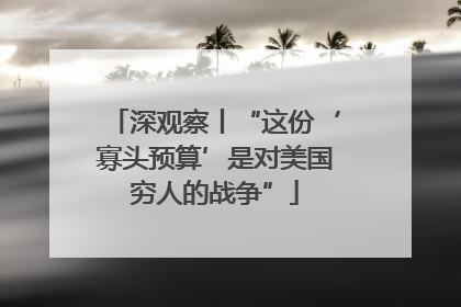 深观察丨“这份‘寡头预算’是对美国穷人的战争”