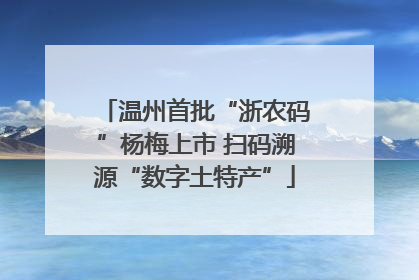 温州首批“浙农码”杨梅上市 扫码溯源“数字土特产”