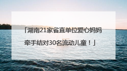湖南21家省直单位爱心妈妈牵手结对30名流动儿童！