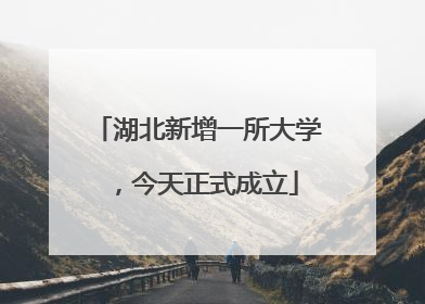 湖北新增一所大学，今天正式成立