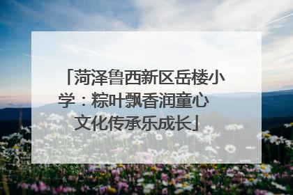 菏泽鲁西新区岳楼小学：粽叶飘香润童心 文化传承乐成长