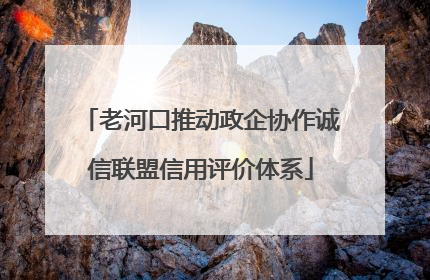老河口推动政企协作诚信联盟信用评价体系