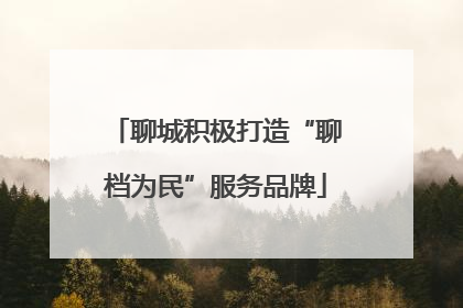 聊城积极打造“聊档为民”服务品牌