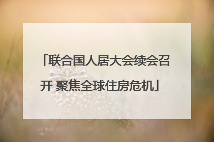 联合国人居大会续会召开 聚焦全球住房危机