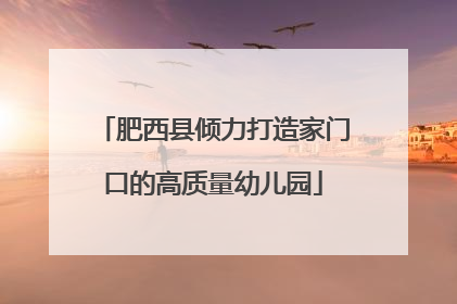 肥西县倾力打造家门口的高质量幼儿园