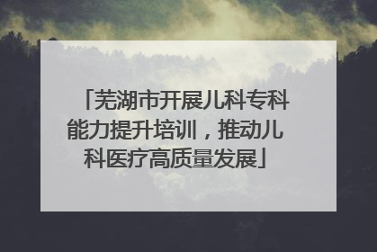 芜湖市开展儿科专科能力提升培训，推动儿科医疗高质量发展