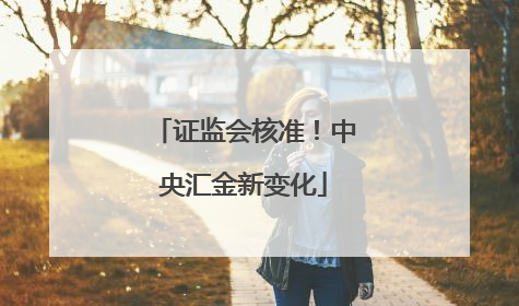 证监会核准！中央汇金新变化