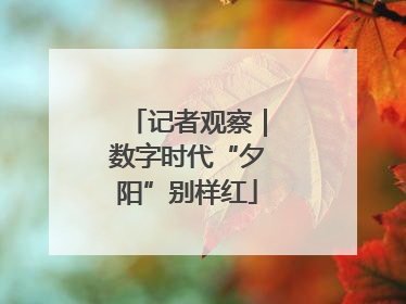 记者观察｜数字时代“夕阳”别样红