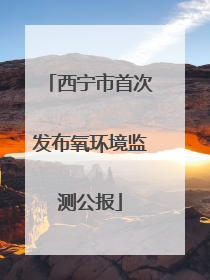 西宁市首次发布氧环境监测公报