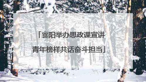 襄阳举办思政课宣讲 青年榜样共话奋斗担当