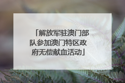 解放军驻澳门部队参加澳门特区政府无偿献血活动