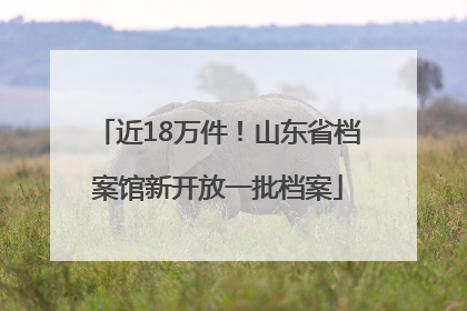 近18万件！山东省档案馆新开放一批档案