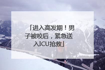 进入高发期！男子被咬后，紧急送入ICU抢救