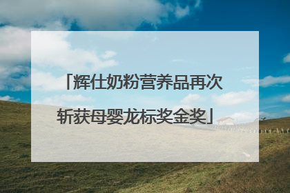 辉仕奶粉营养品再次斩获母婴龙标奖金奖