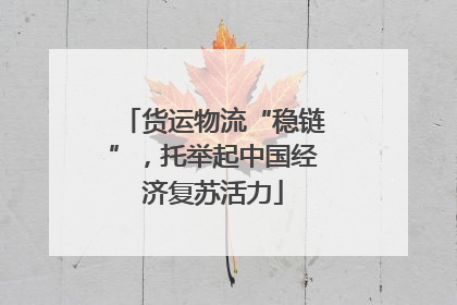 货运物流“稳链”，托举起中国经济复苏活力