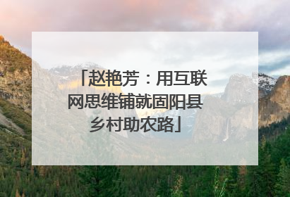 赵艳芳：用互联网思维铺就固阳县乡村助农路