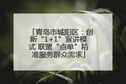 青岛市城阳区：创新“1+1”宣讲模式 联盟“点单”精准服务群众需求
