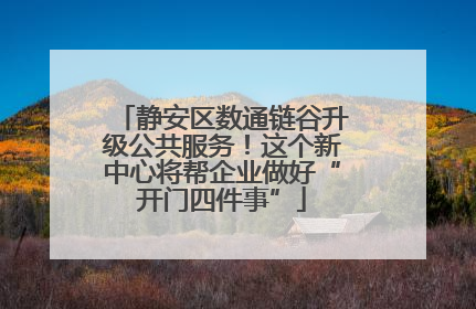 静安区数通链谷升级公共服务！这个新中心将帮企业做好“开门四件事”