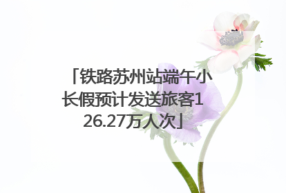 铁路苏州站端午小长假预计发送旅客126.27万人次