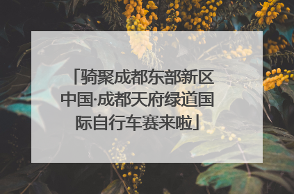 骑聚成都东部新区 中国·成都天府绿道国际自行车赛来啦