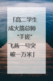 高二学生成火箭总师 “手搓”飞燕一号突破一万米