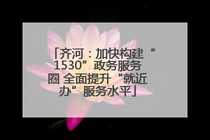 齐河：加快构建“1530”政务服务圈 全面提升“就近办”服务水平