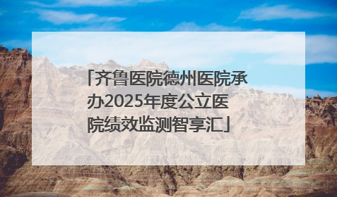 齐鲁医院德州医院承办2025年度公立医院绩效监测智享汇