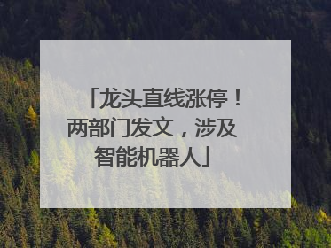 龙头直线涨停！两部门发文，涉及智能机器人