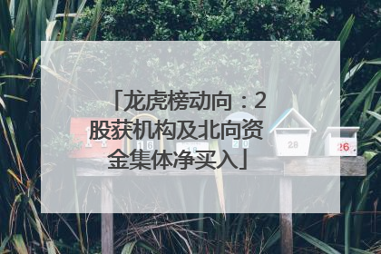 龙虎榜动向：2股获机构及北向资金集体净买入