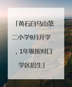 黄石白马山第二小学9月开学，1年级按对口学区招生