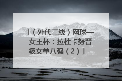 （外代二线）网球——女王杯：拉杜卡努晋级女单八强（2）