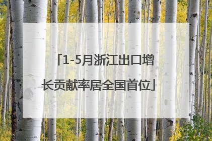 1-5月浙江出口增长贡献率居全国首位