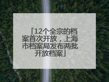 12个全宗的档案首次开放，上海市档案局发布两批开放档案