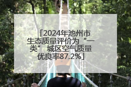 2024年池州市生态质量评价为“一类” 城区空气质量优良率87.2%