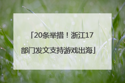 20条举措！浙江17部门发文支持游戏出海
